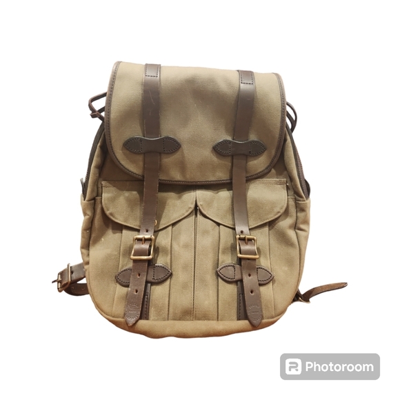 Filson Other - FILSON Rucksack Rugged Twill & Leather Backpack Olive Green